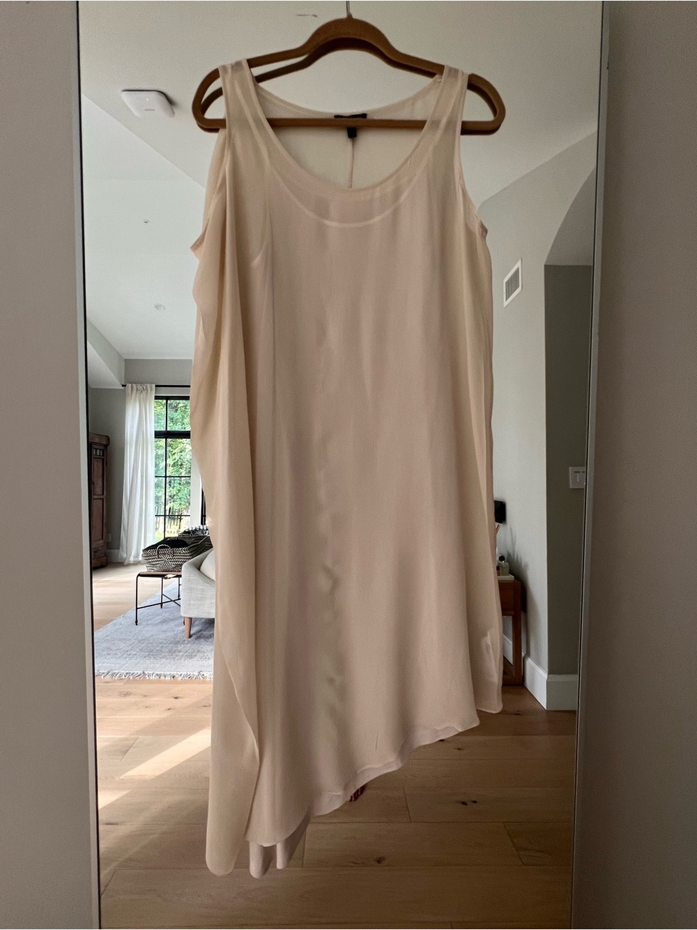 Eileen Fisher Double Layer Sheath Dress, Peach/ flesh tone. Size S/P